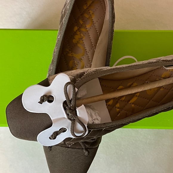 Sam Edelman Marilyn Quilted Velvet Cap Toe Bow Detail Ballet Flat 6 - Picture 5 of 5